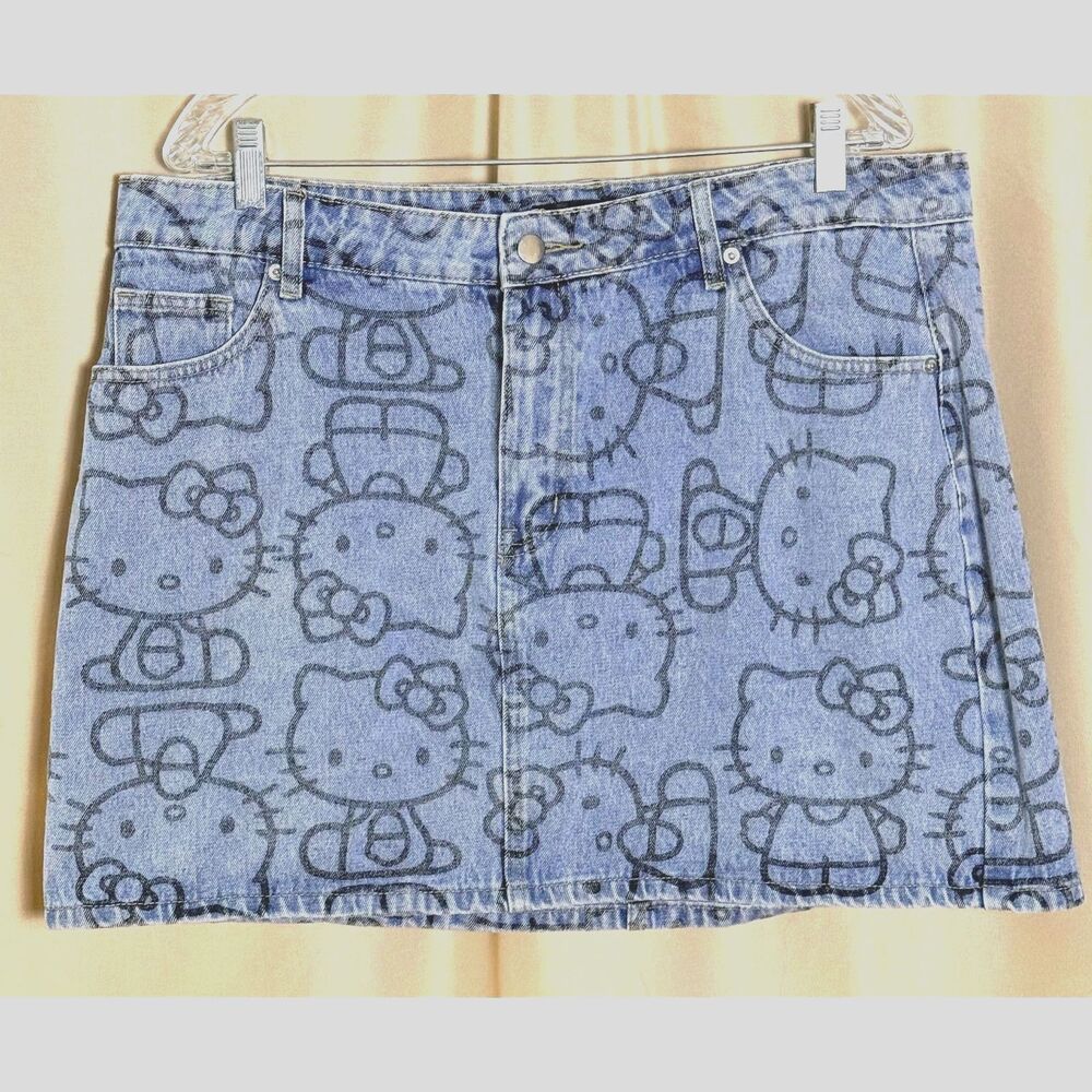 Hello Kitty Jean Skirt 2XL Shein X Hello Kitty